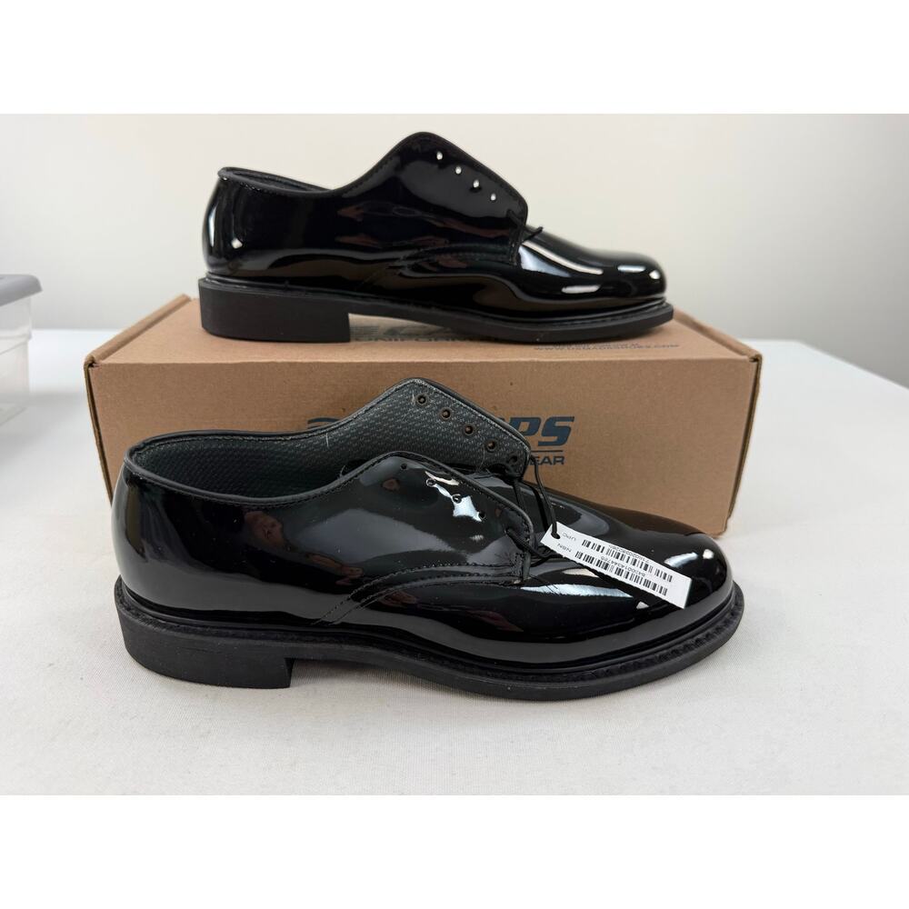 NIB Capps Black Patent Derby Military Dress Uniform Shoes 9.5 Army Surplus - Picture 2 of 8